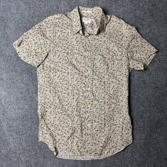 J.Crew Liberty Art Fabric Speckle Flower Floral Slim Short Sleeve Button Shirt - Picture 3 of 7